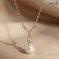 The Rose Gold Pearl & Diamond Pendant Necklace
