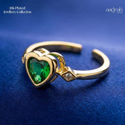 The Emerald Heart Adjustable Ring