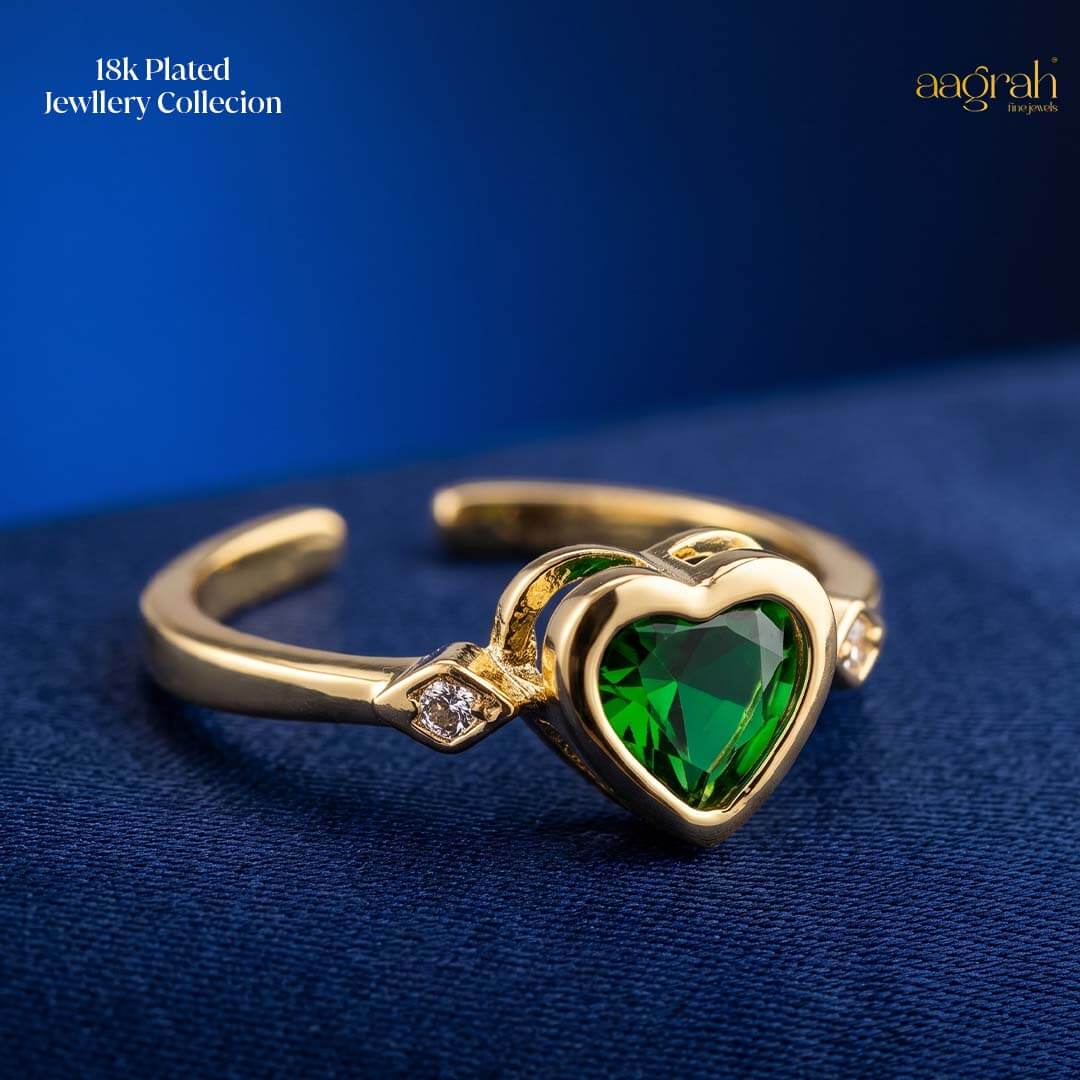 The Emerald Heart Adjustable Ring