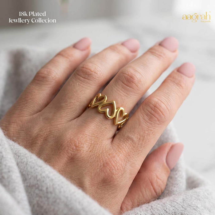 The Endless Love Hearts Adjustable Ring