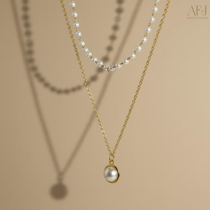 The Elegant Pearl Double Layer Necklace