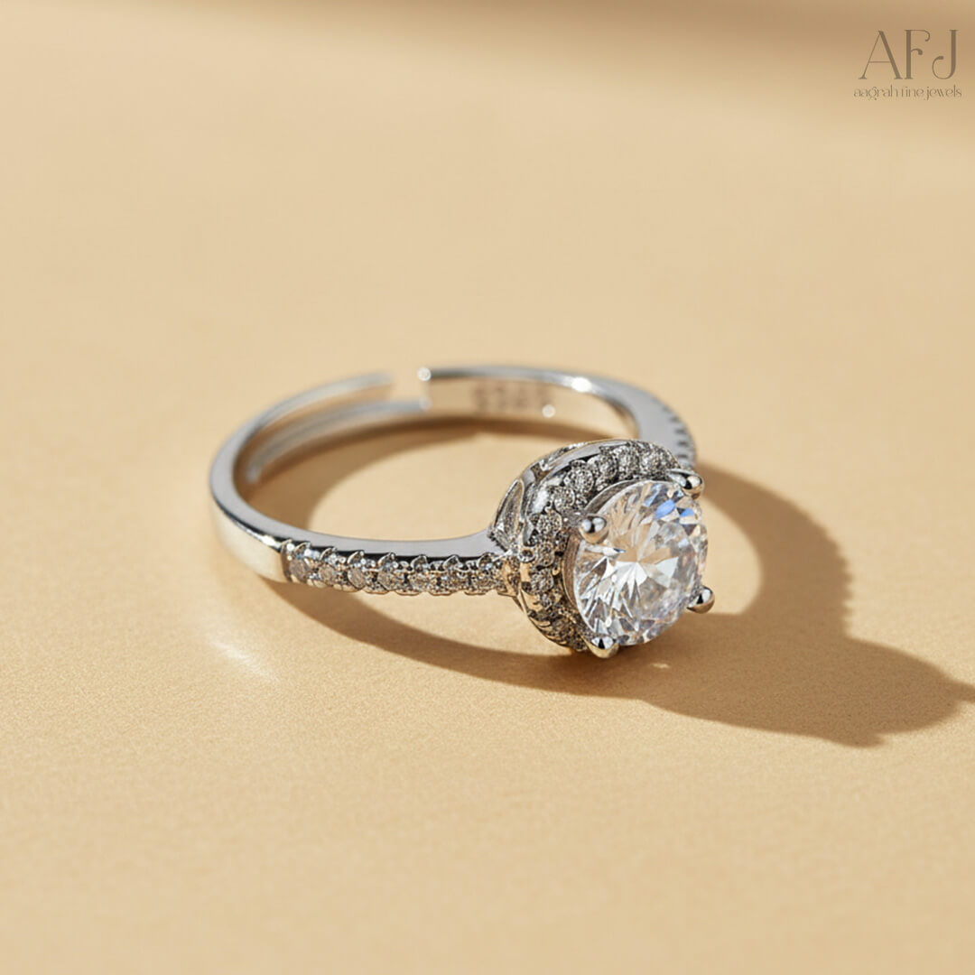 Celeste Halo Silver Ring