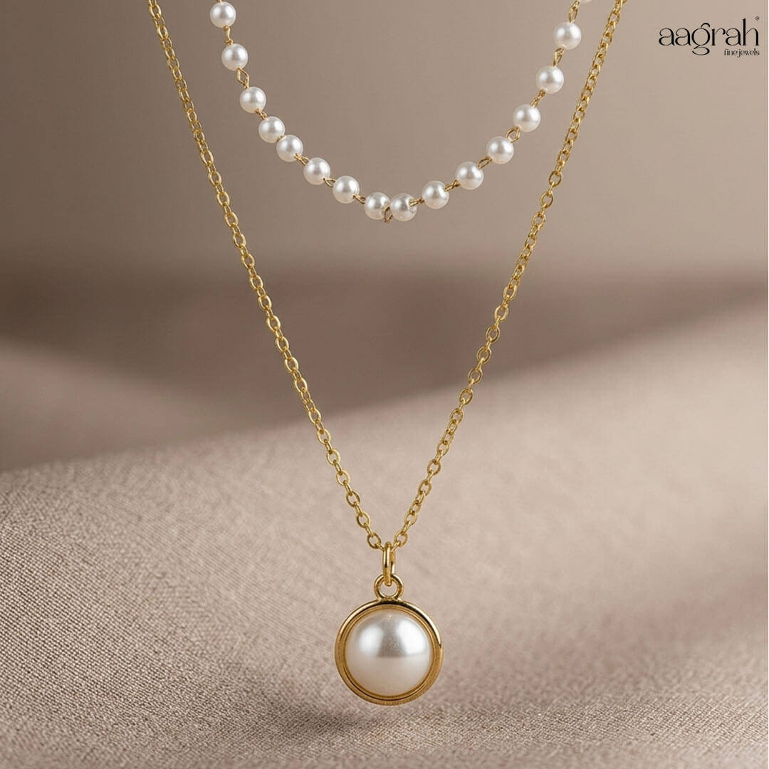 The Elegant Pearl Double Layer Necklace