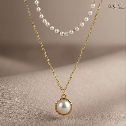 The Elegant Pearl Double Layer Necklace