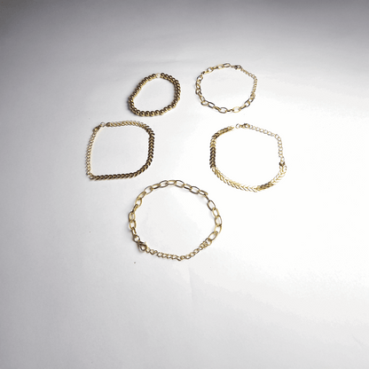 Gold-Plated Elegant Bracelet Set (Pack of 5) - Aagrah Jewels™