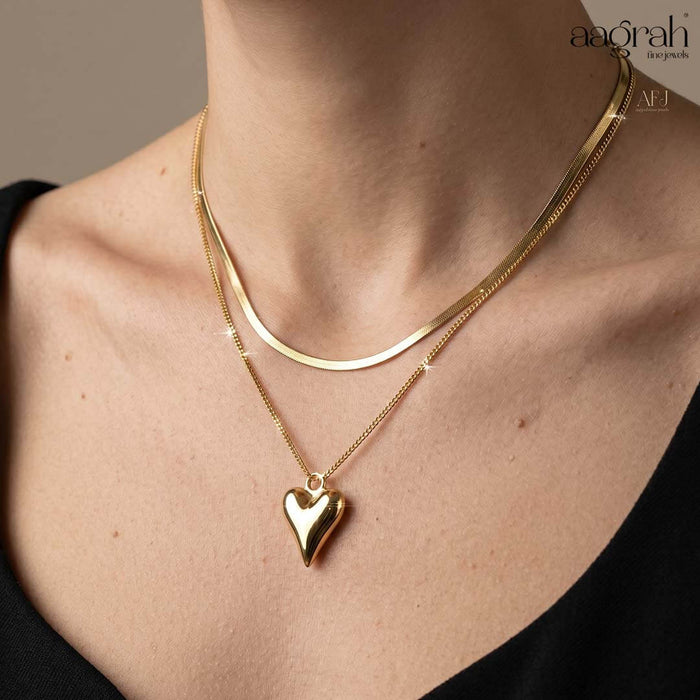 The Golden Heart Layered Necklace