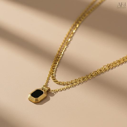 The Noir Pendant Layered Necklace