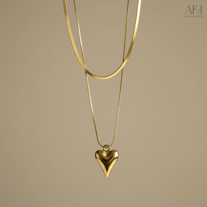 The Golden Heart Layered Necklace