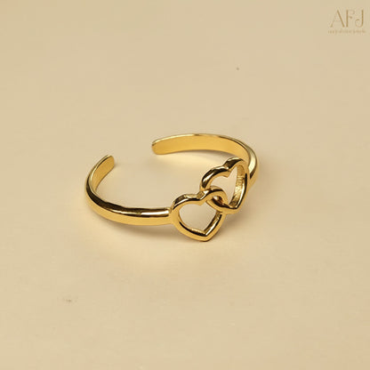 The Duo Heart Adjustable Ring