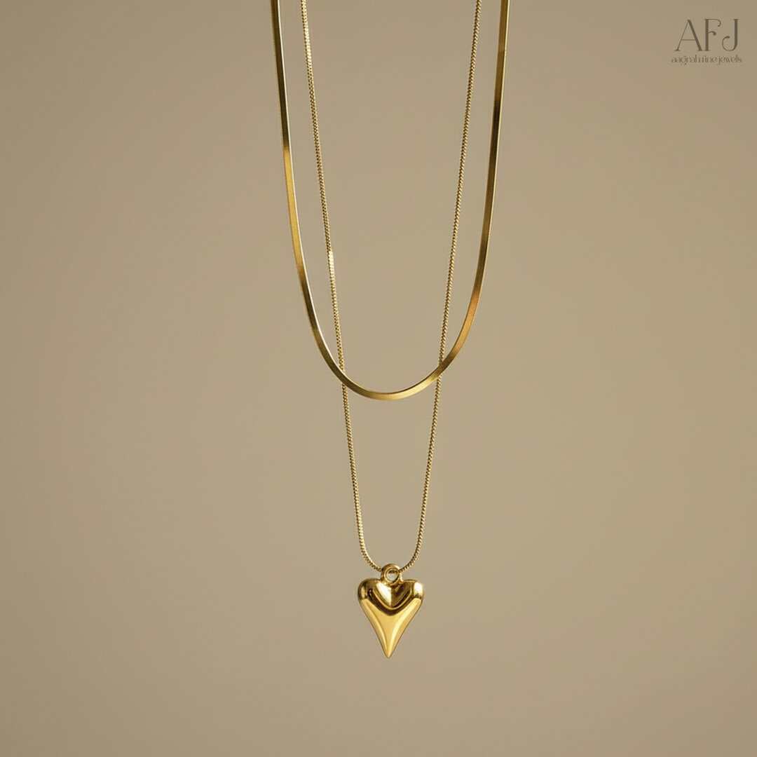 The Golden Heart Layered Necklace