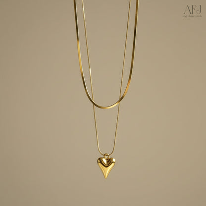 The Golden Heart Layered Necklace