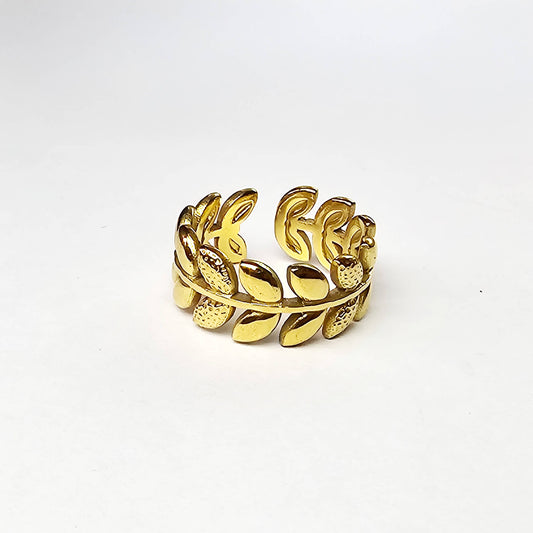 The Aurelia Leaf Adjustable Ring