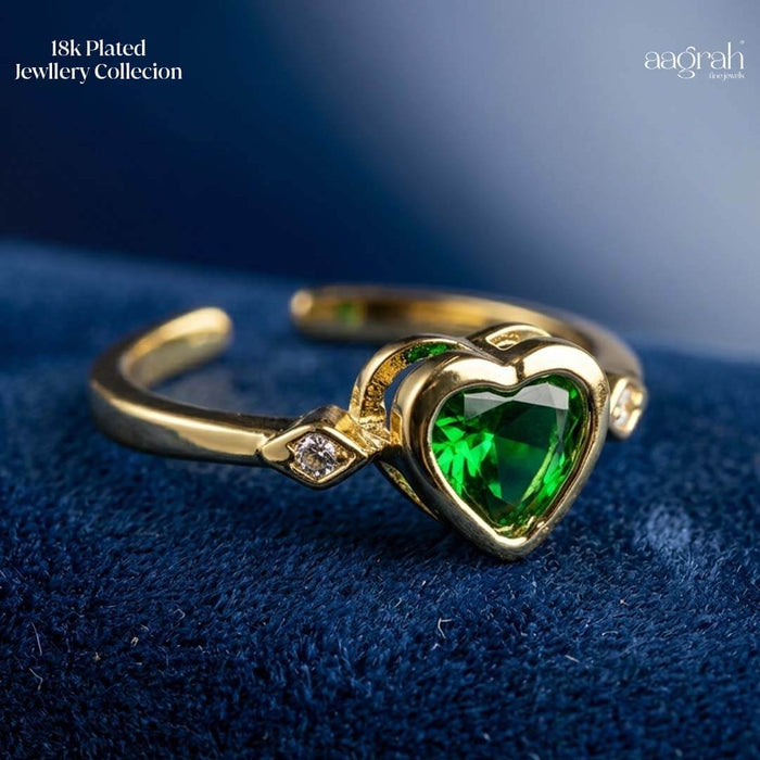 The Emerald Heart Adjustable Ring