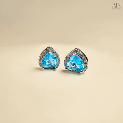 The Azure Heart Stud Earrings