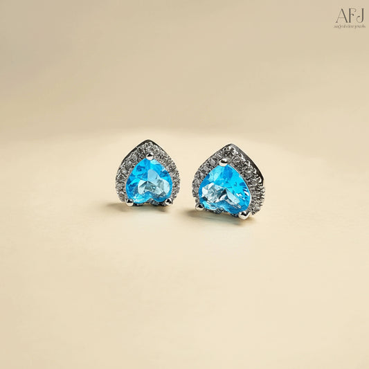 The Azure Heart Stud Earrings