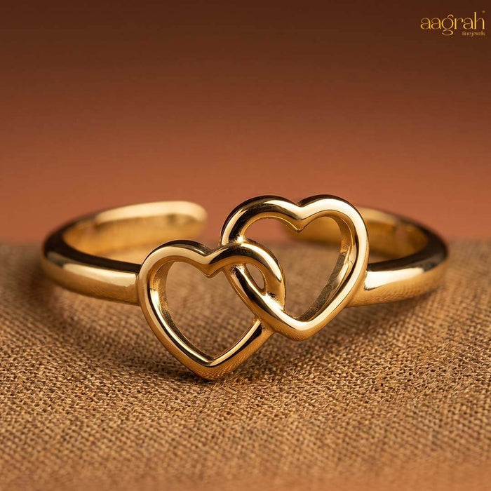 The Duo Heart Adjustable Ring