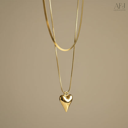 The Golden Heart Layered Necklace