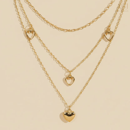 The Golden Hearts Layered Necklace