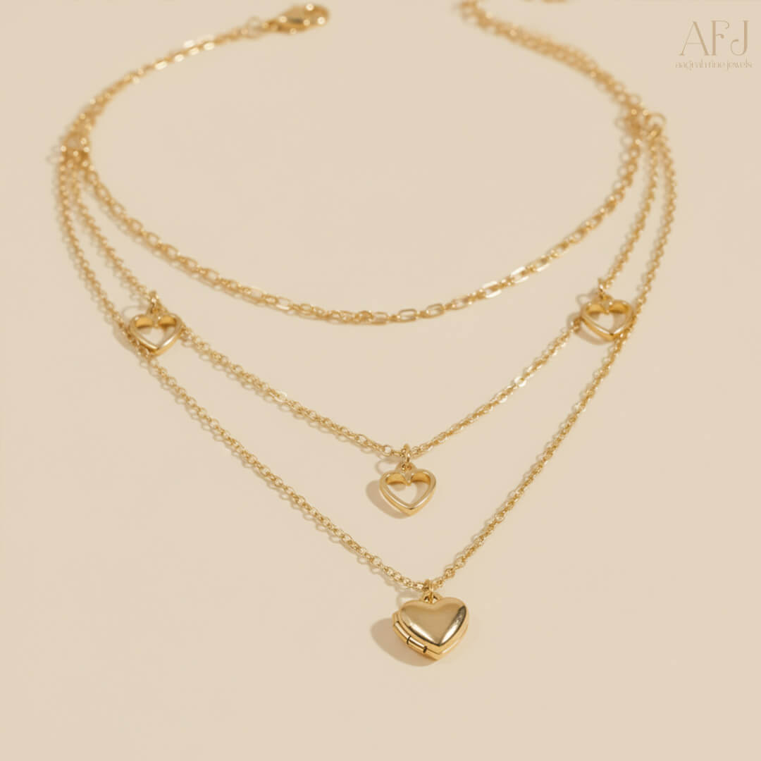 The Golden Hearts Layered Necklace
