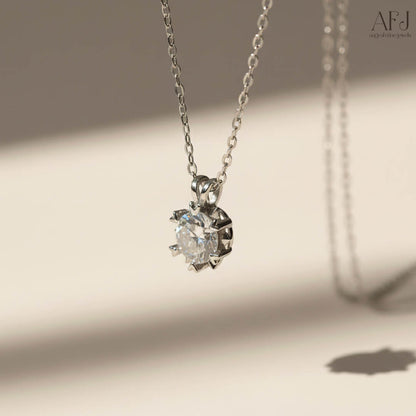 The Radiant Solitaire American Diamond Pendant Necklace