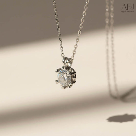 The Radiant Solitaire American Diamond Pendant