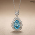 The Oceanic Teardrop Solitaire Pendant Necklace