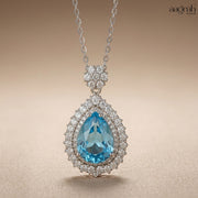 The Oceanic Teardrop Solitaire Pendant Necklace