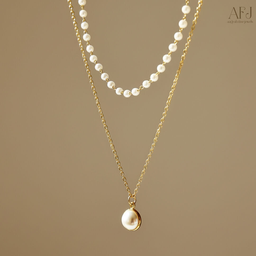 The Elegant Pearl Double Layer Necklace