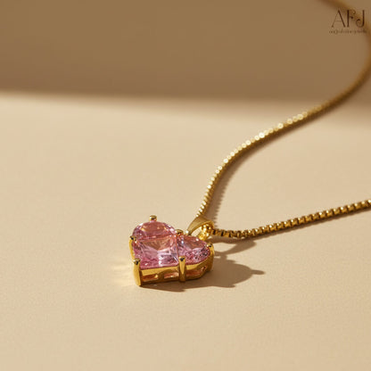 The Blush Heart Gold Pendant Necklace