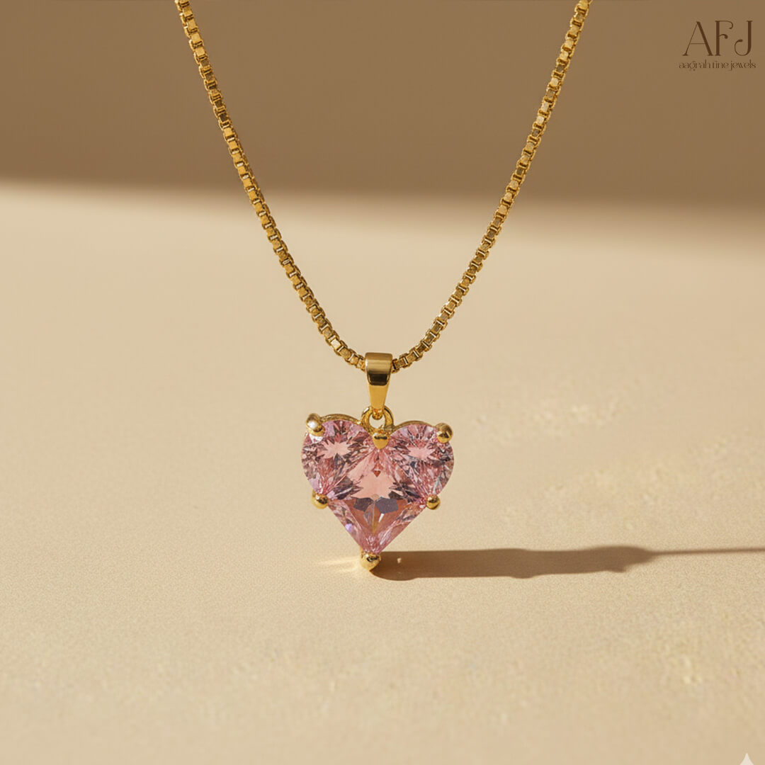 The Blush Heart Gold Pendant Necklace