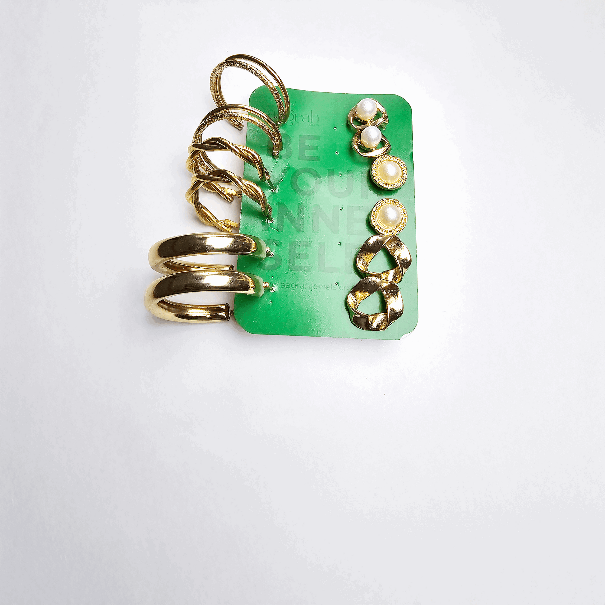The Chic 6-Pair Gold Plated Earring Set - Aagrah Jewels™