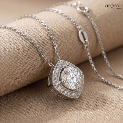 The Radiant Square Solitaire Pendant Necklace