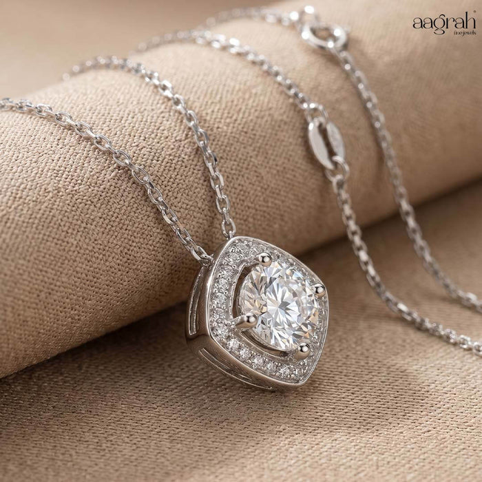 The Radiant Square Solitaire Pendant Necklace