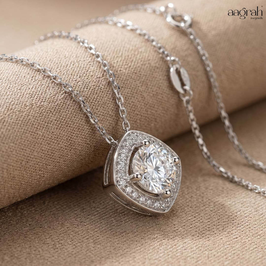 The Radiant Square Solitaire Pendant Necklace