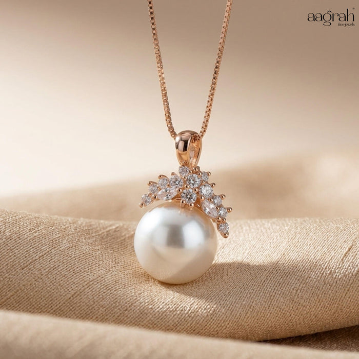 The Royal Pearl Crown Pendant Necklace