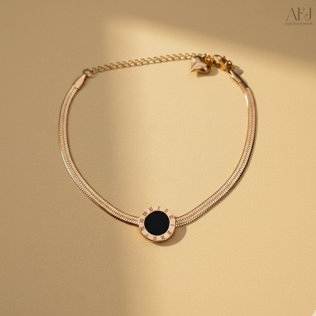 Rose Gold Timeless Roman Numeral Bracelet