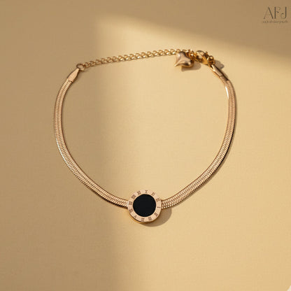 Rose Gold Timeless Roman Numeral Bracelet