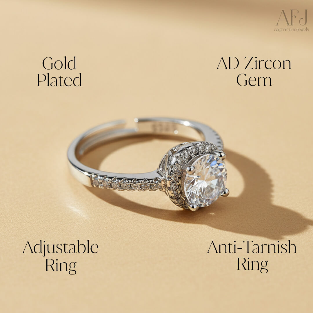 Celeste Halo Silver Ring