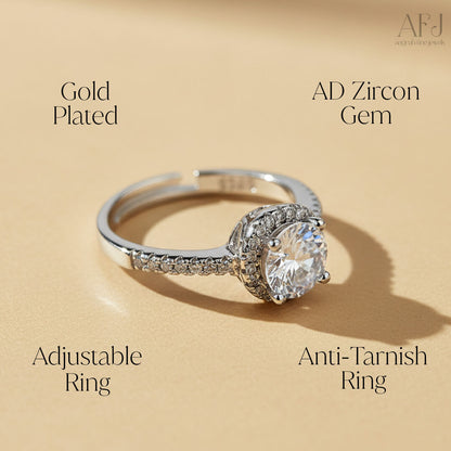 Celeste Halo Silver Ring