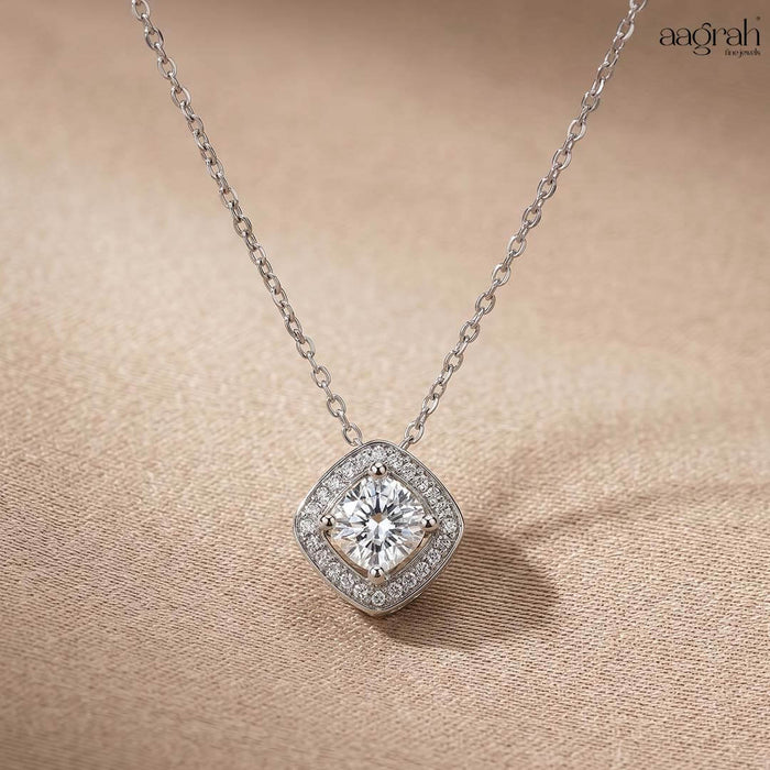 The Radiant Square Solitaire Pendant Necklace