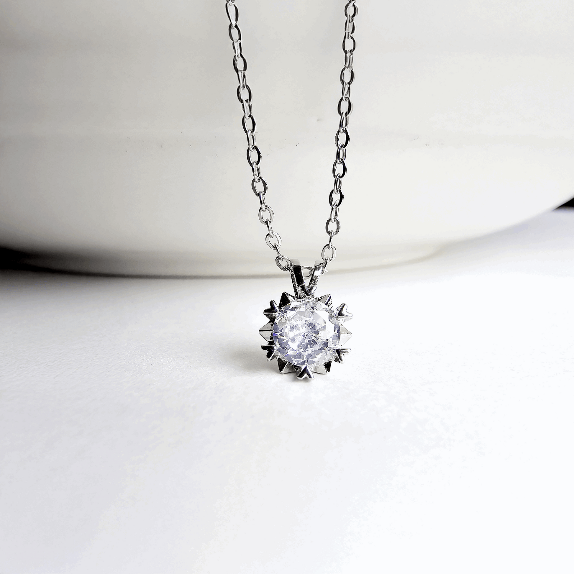 The Radiant Solitaire American Diamond Pendant - Aagrah Jewels™