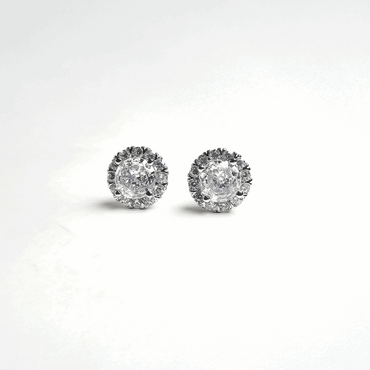The Classic Round Halo Stud Earrings - Aagrah Jewels™