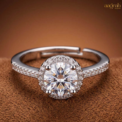 Celeste Halo Silver Ring