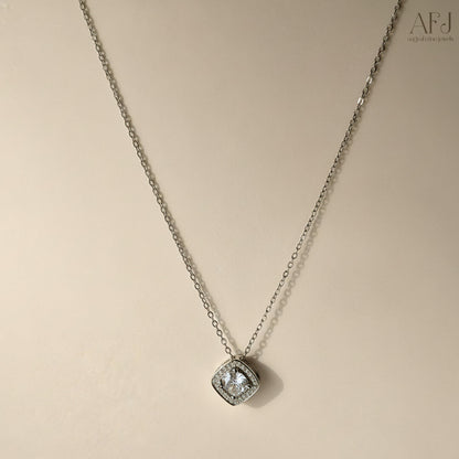 The Radiant Square Solitaire Pendant Necklace