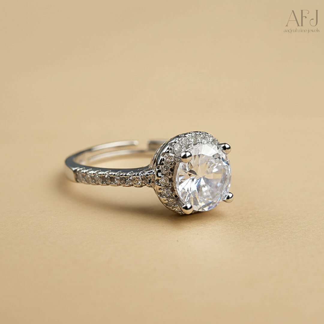 Celeste Halo Silver Ring